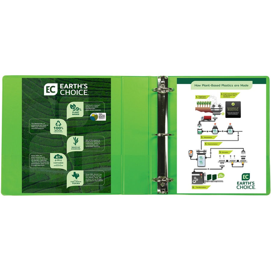 Samsill Plant-Based Durable 2 Inch 3 Ring Binders, Made in the USA, Fashion Clear View Binders, Up to 25% Plant-Based Plastic, Assorted 4 Pack (MP48669) MP48669