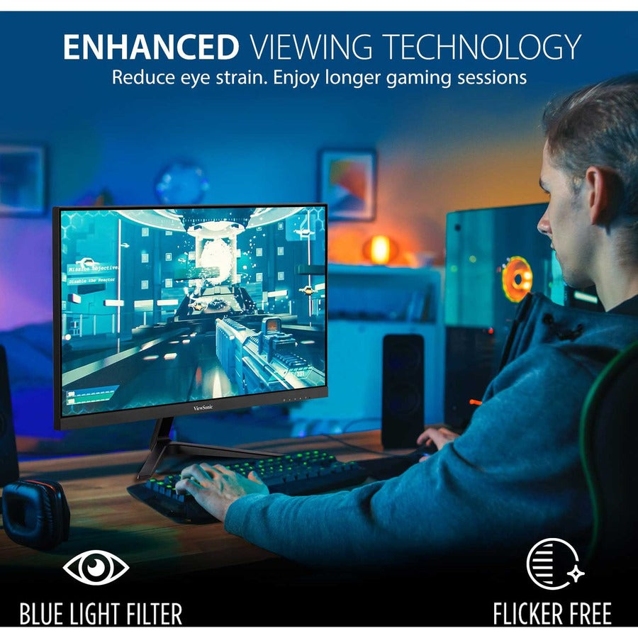 ViewSonic OMNI VX2418-P-MHD 24 Inch 1080p 1ms 165Hz Gaming Monitor with FreeSync Premium, Eye Care, HDMI and DisplayPort VX2418-P-MHD