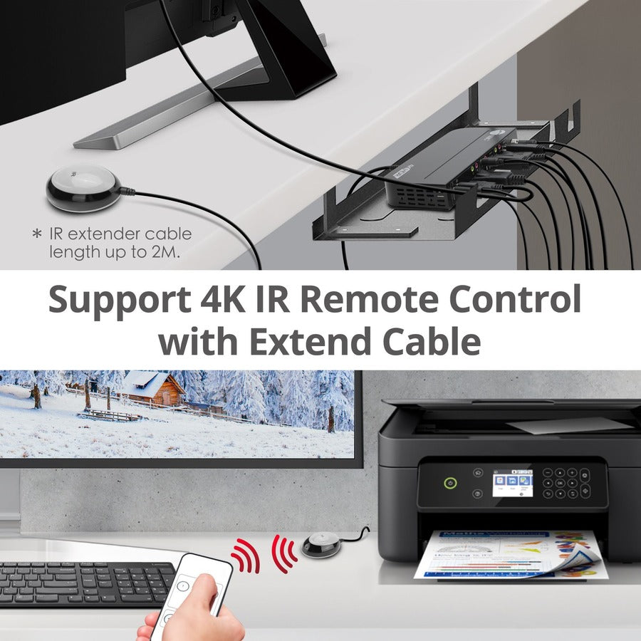 SIIG 2x1 DisplayPort 4K KVM USB 3.0 Switch with Remote Control CE-KV0C11-S1
