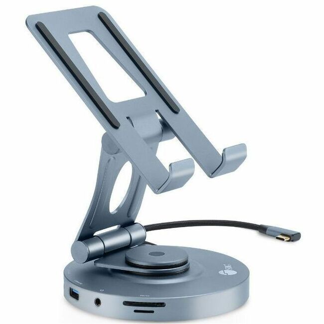 SIIG USB-C Multitask Hub Stand Holder - Tablets/Phones Stand - HDMI 4K60Hz - PD 100W - 2xUSB-A/USB-C 5Gbps - SD/Micro SD- 3.5mm Headset CE-MTDK31-S1