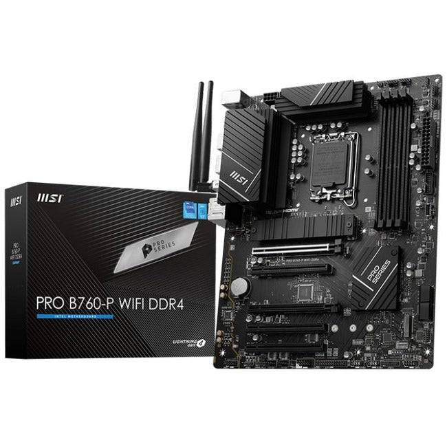 MSI Pro B760-P WIFI DDR4 Gaming Desktop Motherboard - Intel B760 Chipset - Socket LGA-1700 - ATX PROB760PWIFID4