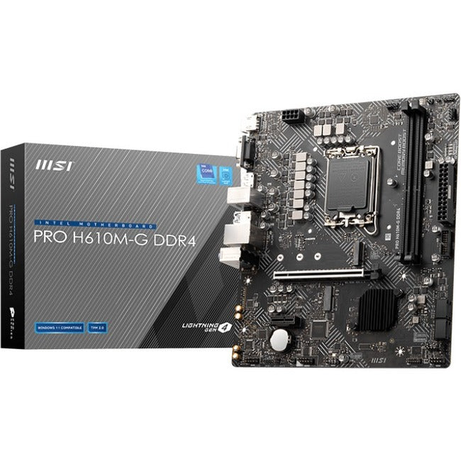 MSI H610M-G DDR4 Gaming Desktop Motherboard - Intel H610 Chipset - Socket LGA-1700 PROH610MGD4WIFI