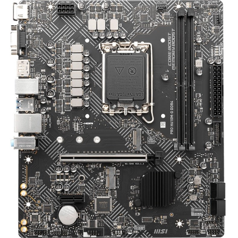 MSI H610M-G DDR4 Gaming Desktop Motherboard - Intel H610 Chipset - Socket LGA-1700 PROH610MGD4WIFI