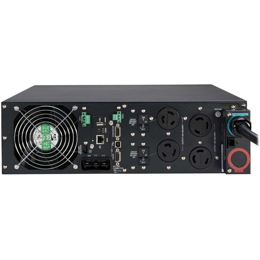 Eaton Tripp Lite Series SmartOnline 6000VA 5400W 208V Online Double-Conversion UPS - 2 L6-20R and 2 L6-30R Outlets, L6-30P Input, Network Card Included, Extended Run, 3U Rack/Tower SU6000RT