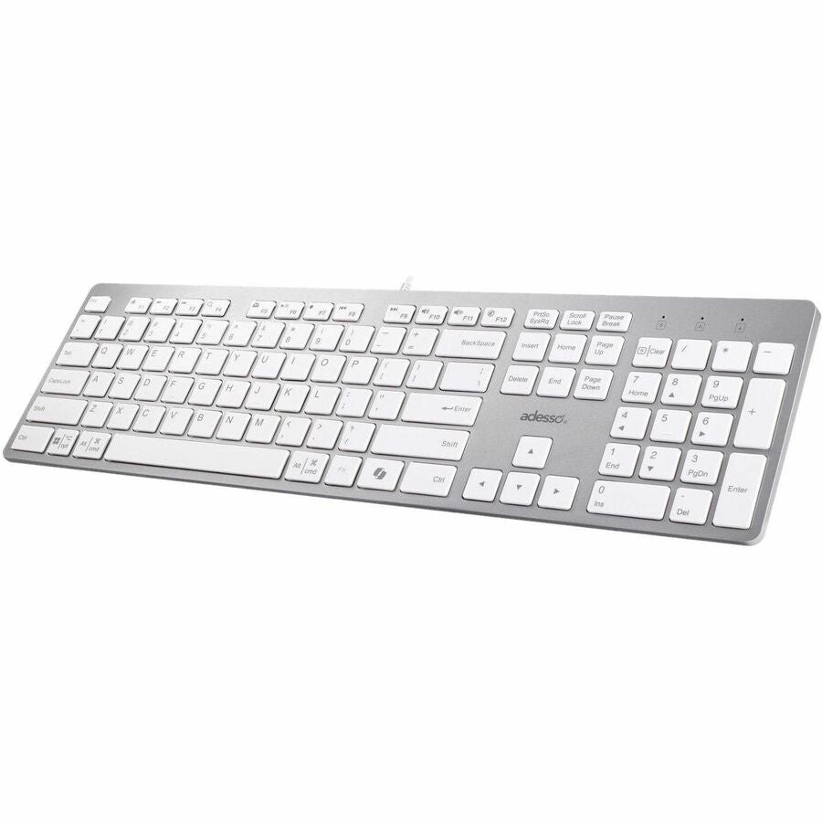 Adesso EasyTouch 730UW USB-C Multi OS Scissor Switch Keyboard With CoPilot AI Hotkey And USB-C, USB-A, 3.5mm Aux Ports AKB-730UW