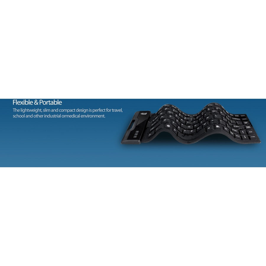 Adesso Antimicrobial Waterproof Flex Keyboard (Mini Size) AKB-212UB