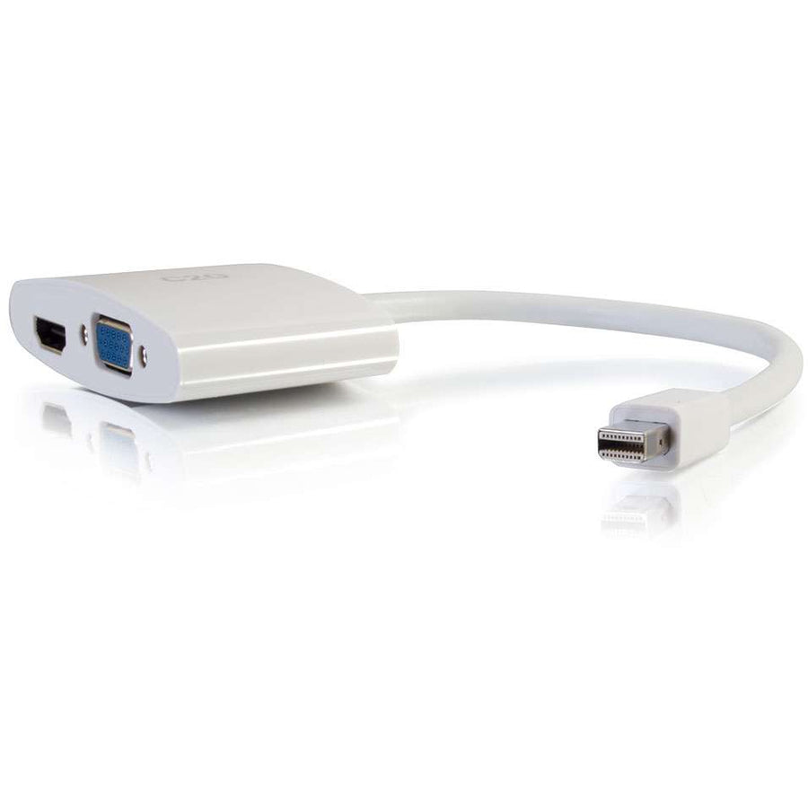 C2G 8in Mini DisplayPort to 4K HDMI or VGA Adapter - White 28272