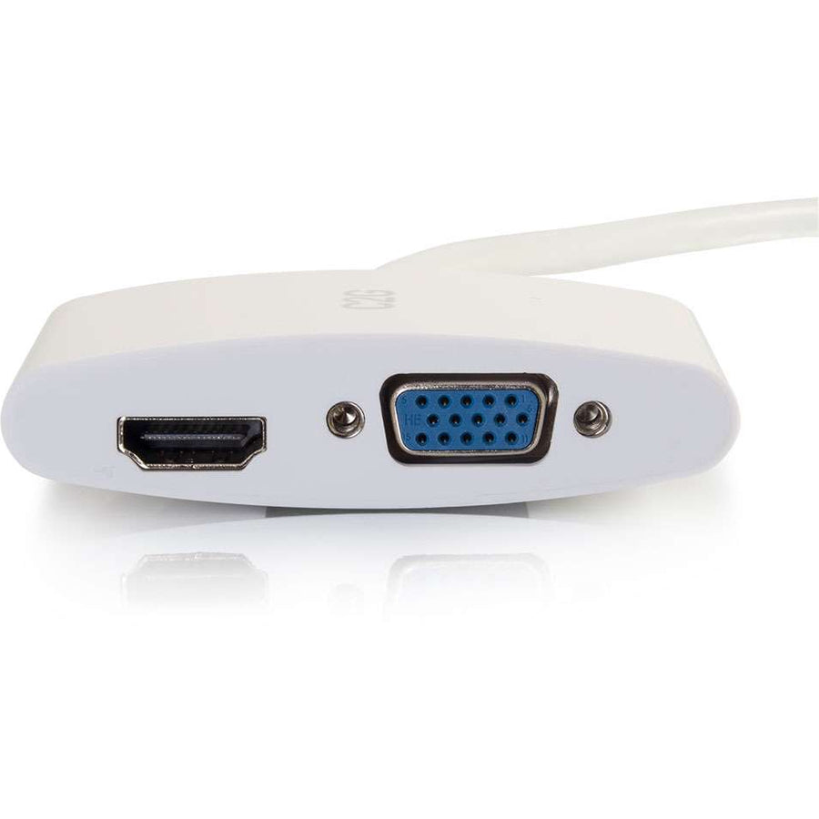 C2G 8in Mini DisplayPort to 4K HDMI or VGA Adapter - White 28272