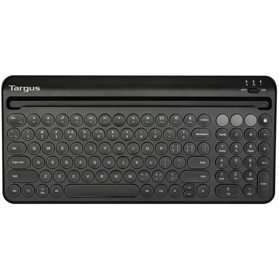 Targus Multi-Device Bluetooth Antimicrobial Keyboard With Tablet/Phone Cradle AKB867US