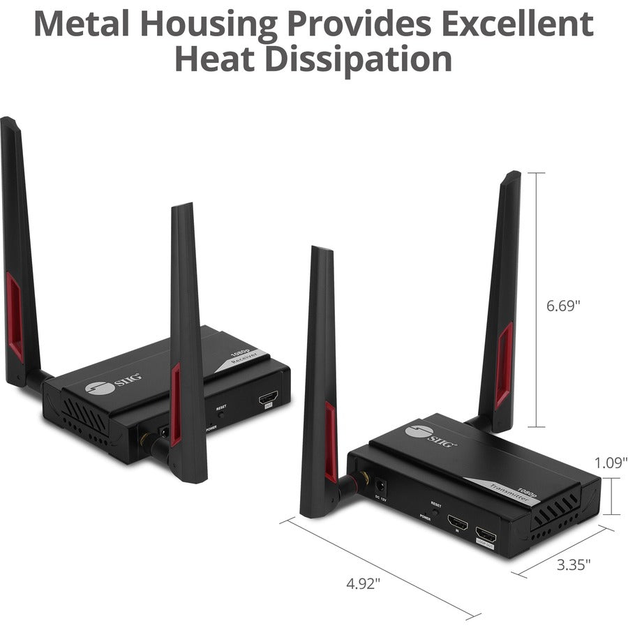 SIIG 1 to 4 Full HD Wireless HDMI Extender with Loopout & IR Kit CE-H27611-S1