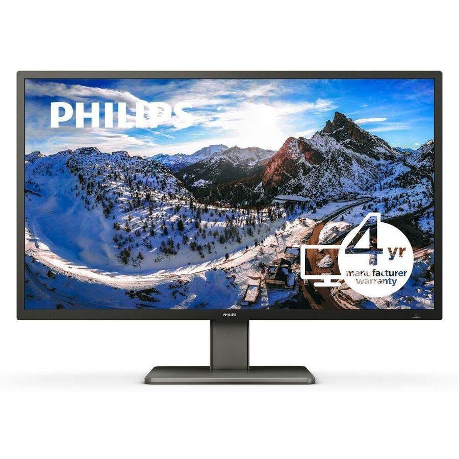 PHILIPS 439P1 - 43 inch Monitor, LED, 4K UHD , USB-C (90W), 2xHDMI, DP, USB-Hub, 4 Year Manufacturer Warranty - 43" 439P1