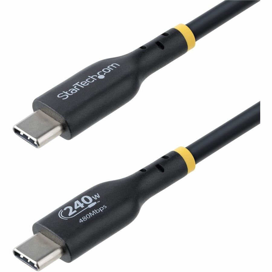 StarTech.com 6ft USB-C Charging Cable, USB-IF Certified USB C Cable, 240W PD EPR, USB 2.0 Type-C Laptop Charger Cord, TPE Jacket, M/M USB2EPR6F
