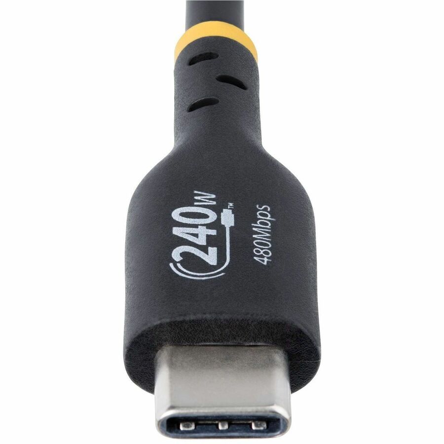 StarTech.com 6ft USB-C Charging Cable, USB-IF Certified USB C Cable, 240W PD EPR, USB 2.0 Type-C Laptop Charger Cord, TPE Jacket, M/M USB2EPR6F