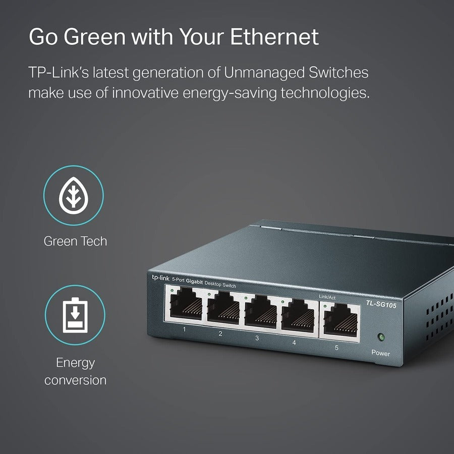 TP-LINK TL-SG105 - 5 Port Gigabit Unmanaged Ethernet Network Switch TL-SG105
