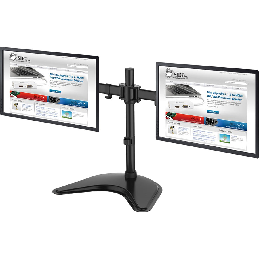 SIIG Articulated Freestanding Dual Monitor Desk Stand - 13"-27" CE-MT1U12-S1