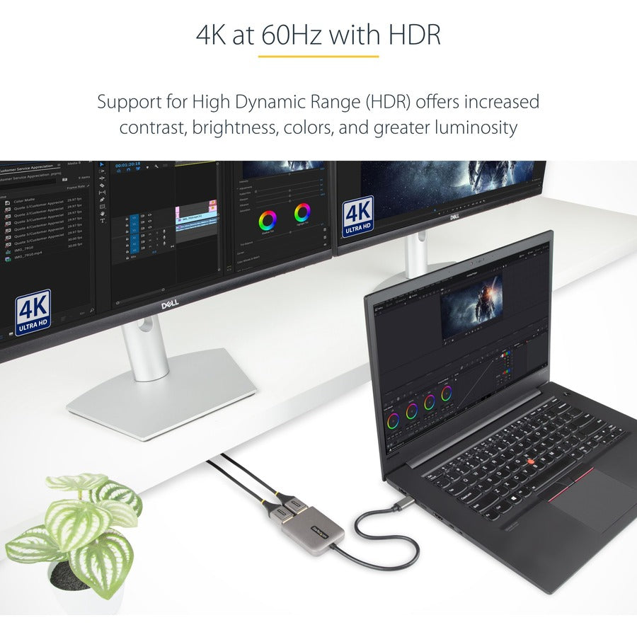 StarTech.com USB-C to Dual DisplayPort 1.4 Adapter, USB Type-C Multi-Monitor MST Hub, Dual 5K 60Hz DP Display Extender / Splitter, Windows MST14CD122DP