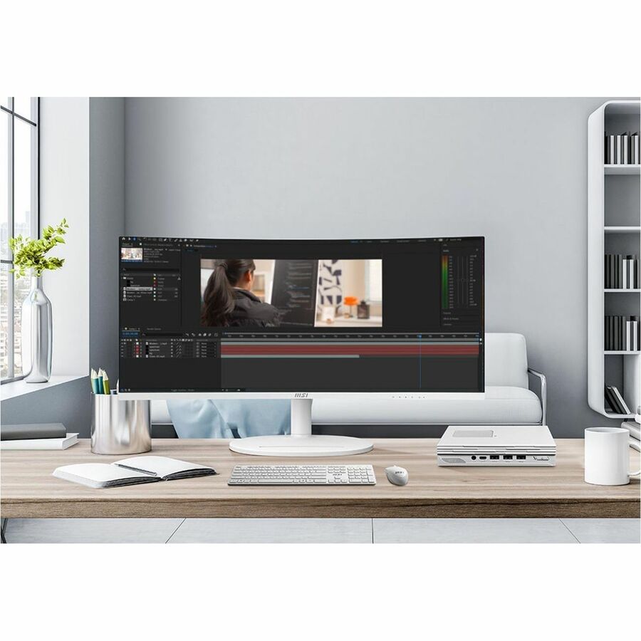 MSI Modern MD342CQPW 34" Class UW-QHD Curved Screen LCD Monitor - 21:9 - Black, White ModernMD342CQPW