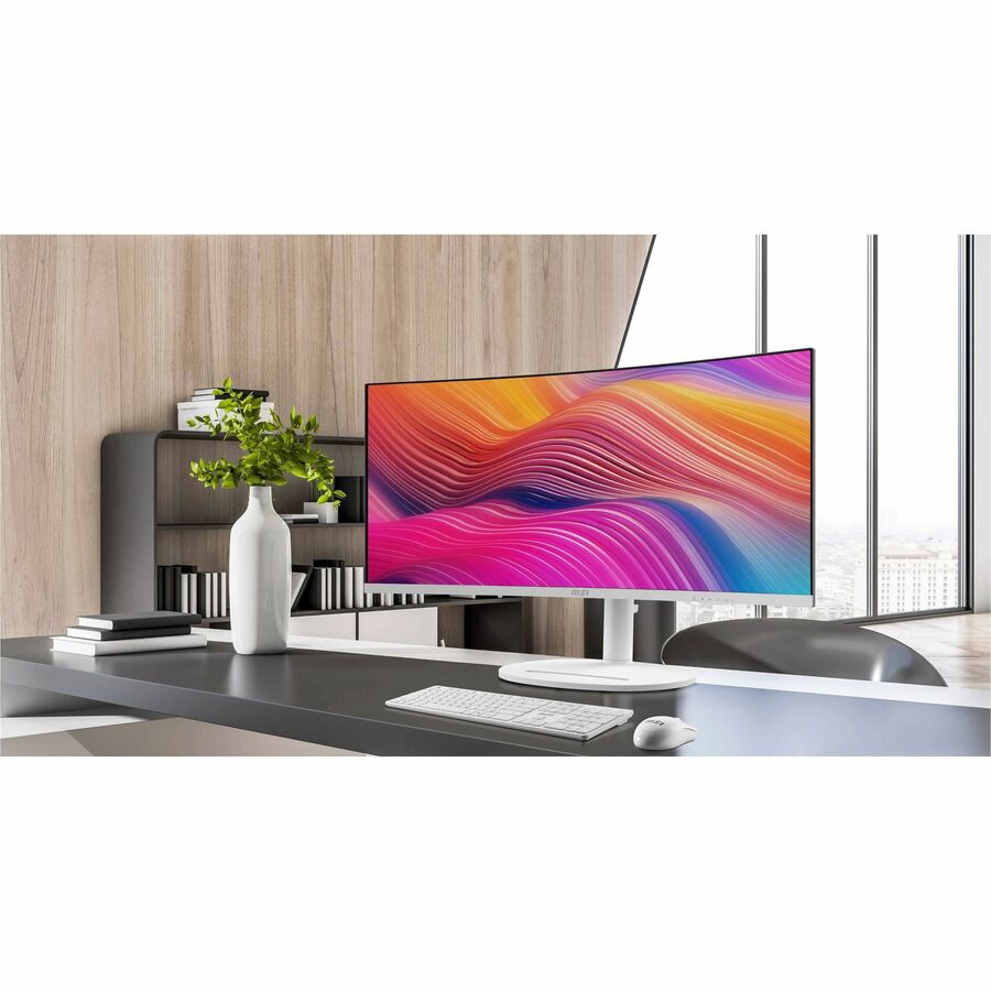 MSI Modern MD342CQPW 34" Class UW-QHD Curved Screen LCD Monitor - 21:9 - Black, White ModernMD342CQPW