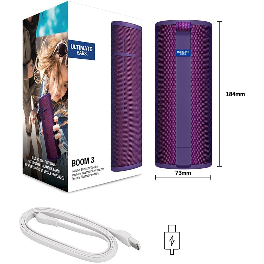 Ultimate Ears BOOM 3 Portable Bluetooth Speaker System - Purple 984-001351